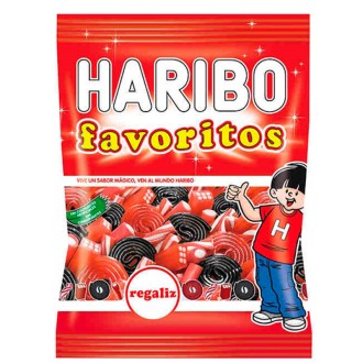 CAJA HARIBO FAVORITOS REGALIZ RED-W 18 U