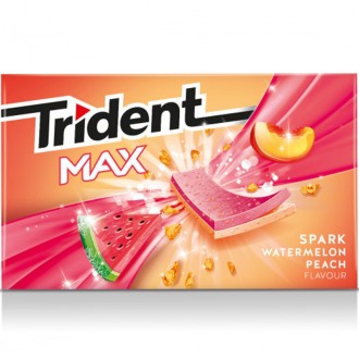 TRIDENT MAX DOBLE CAPA PEACH WATERME 12U