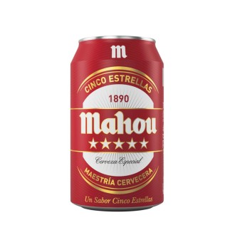 LATA MAHOU ROJA 5 ESTRELLAS 0,33L. 24U