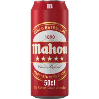 LATA MAHOU ROJA 5 ESTRELLAS 0,5L 24U.