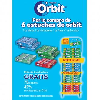 LOTE ORBIT GRAGEA 2X1,20€ 6 ESTUCHES
