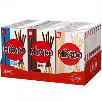 MIKADO MIX CHOCO-LECHE-BLANCO 70-75G 24U