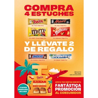 LOTE CHOCO 4 + 2 SNICKERS, BOUNTY