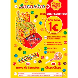 LOTE LACASITOS TUBO + CHUPACHUPS 1€ 96U