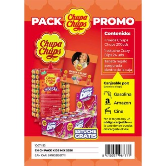 CHUPA CHUPS NORIA  200U + CRAZY DIPS 24U + TARJETA