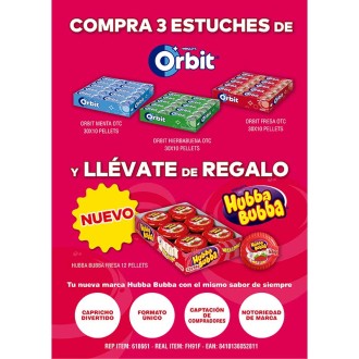 LOTE ORBIT 3+1 GRAGEA Y HUBBA BUBBA