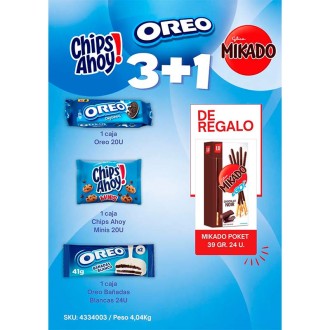 LOTE OREO COMBO CHIPS AHOY + OREO + MIKADO 88U